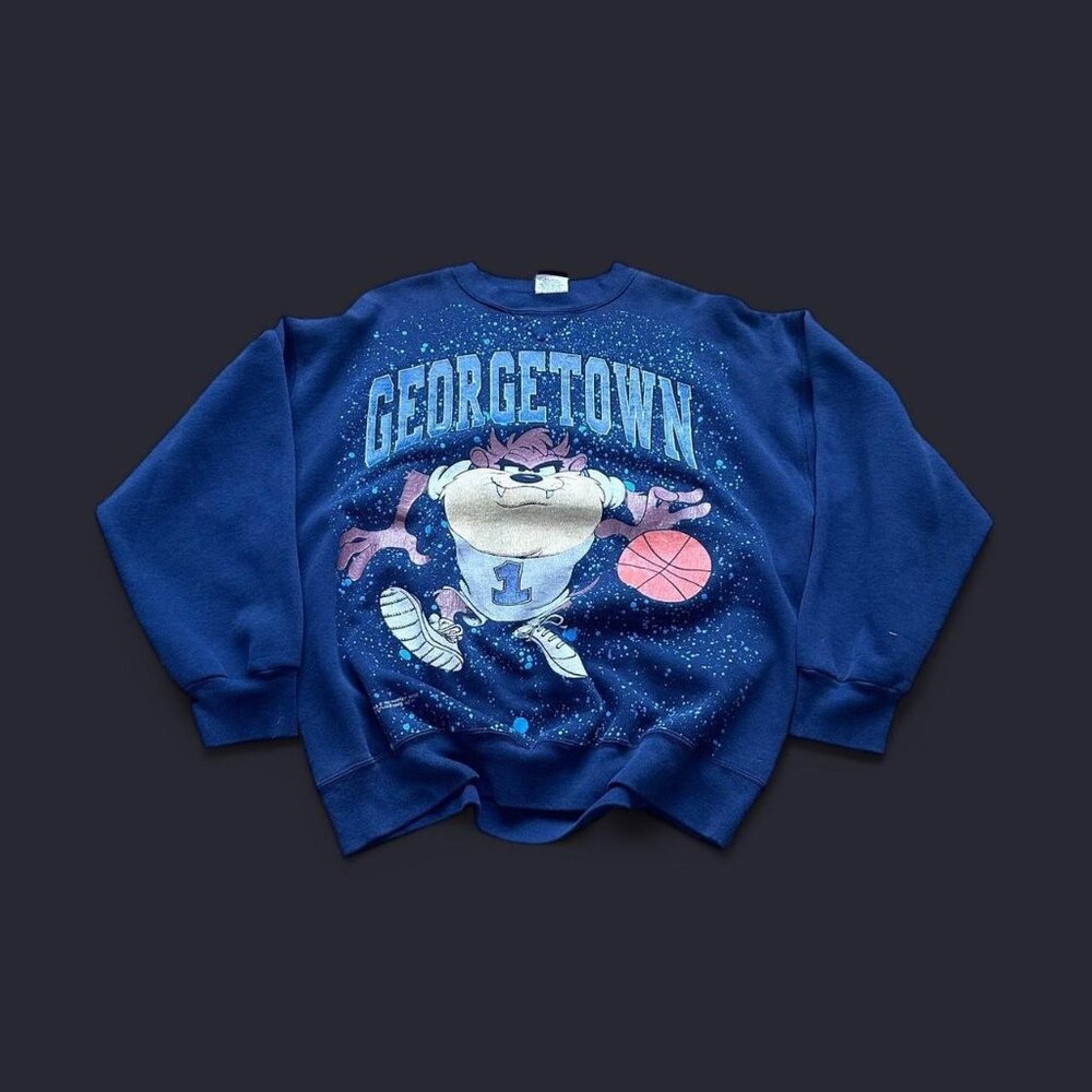 90s Looney Tunes Georgetown University crewneck sweatshirt streetwear